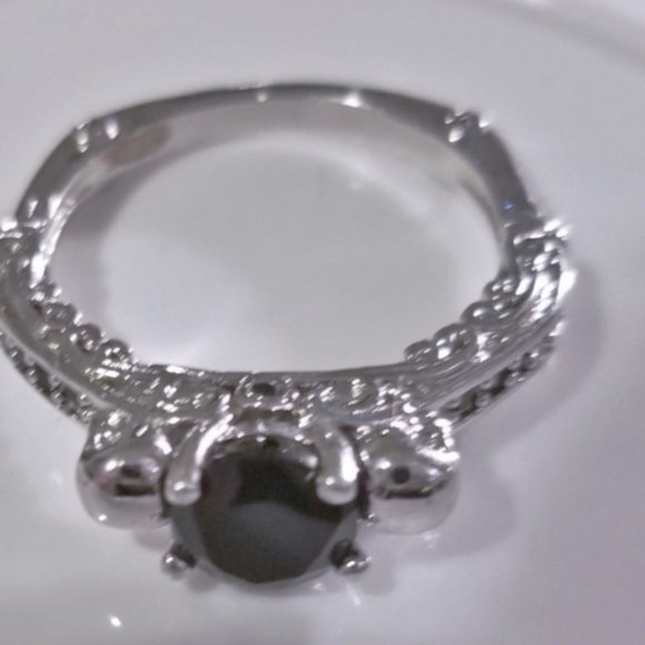 Detailed Goth Biker Skull Engagement Ring - Picture 5 of 8